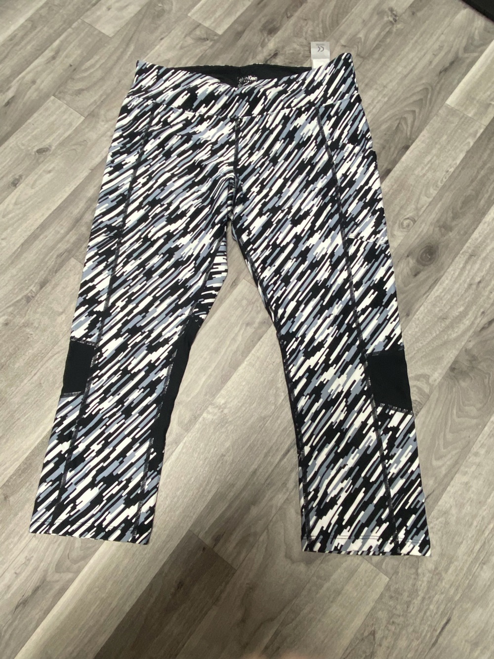 Calvin Klein Performance Black, Gray & White Printed Joggers